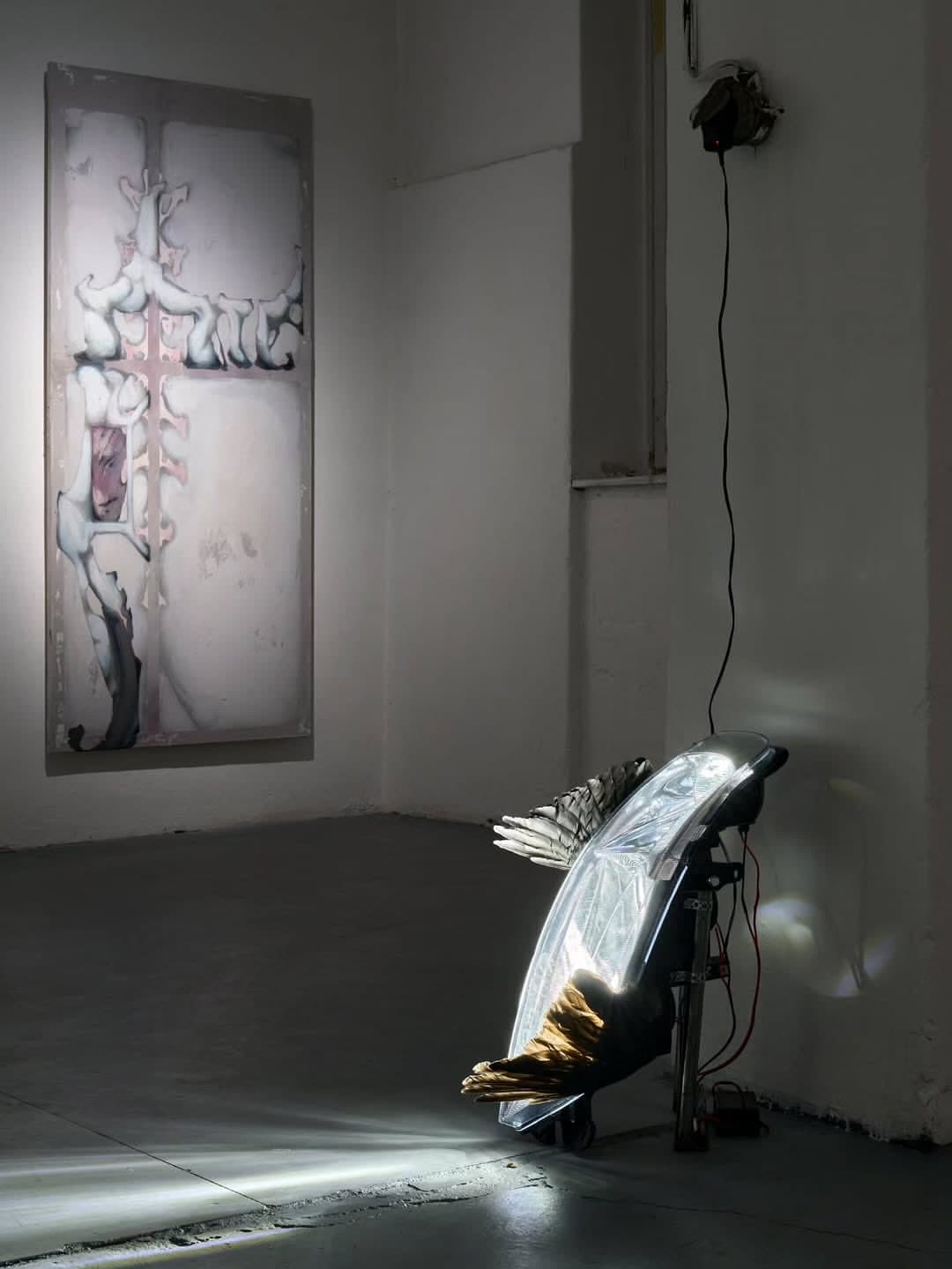 WITH FEATHERS AND FLESH exhibition view