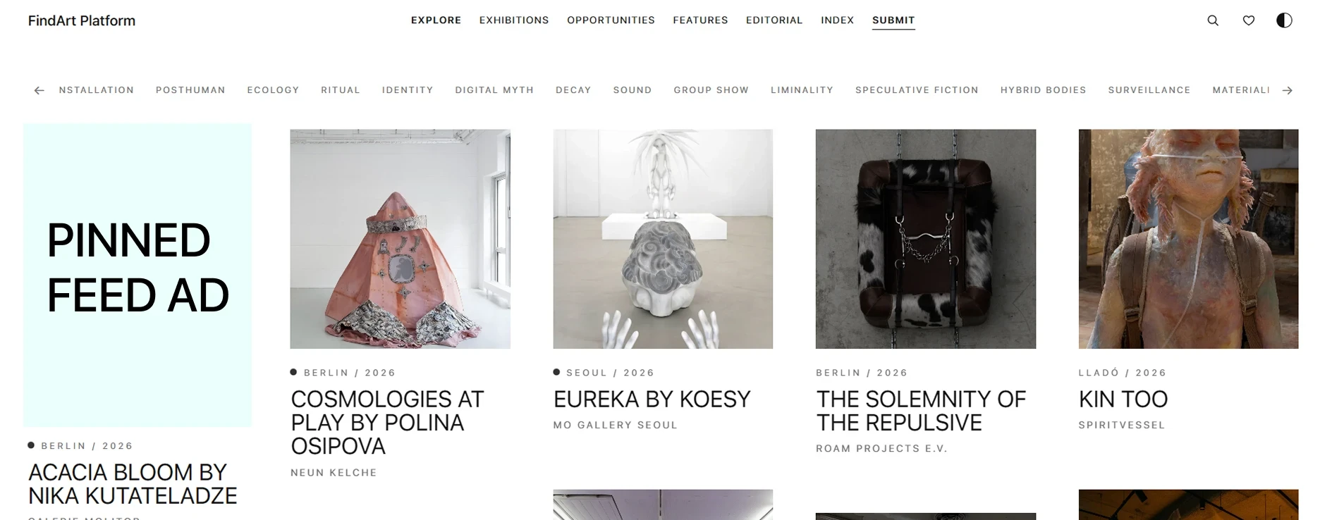 Pinned Feed Ad example